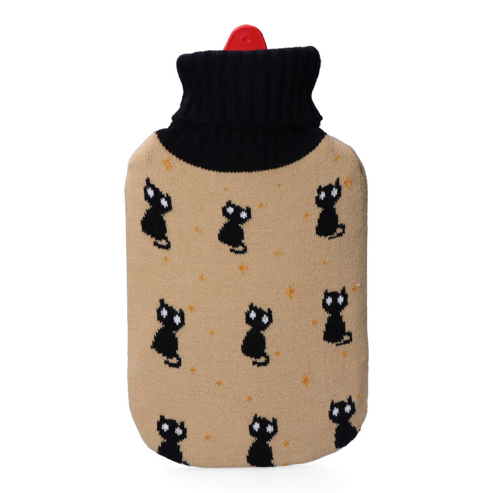 BOLSA DE AGUA CALIENTE 2 L MODELO GATOS NEGROS