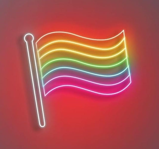 Lámpara LED de Pared con Bandera orgullo Arcoíris, Luz de Neón Decorativa, Iluminación Ambiental para Sala 60l. x 40an. centímetros, alimentador 12V
