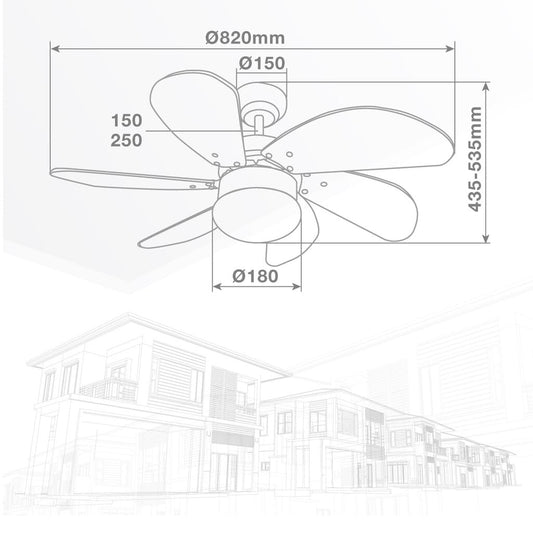 Genérico GSC Evoluion | Ventilador de techo con luz Blanco | Motor DC | Ø82 6 aspas | Ideal estancias <13m2 | Verano/Invierno