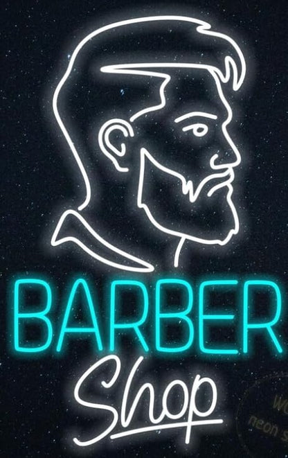 Letrero de neón de barbería, decoración de cueva de hombre, arte de pared de peluquería, letrero de neón de hombre
