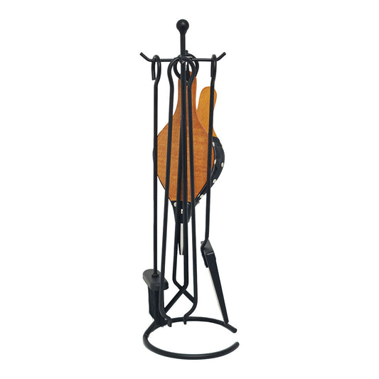 JUEGO DE CHIMENEA COLOR NEGRO 5 PIEZAS 20,5 x 66 cm
