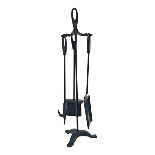 JUEGO DE CHIMENEA COLOR NEGRO 3 PIEZAS 19 x 68,5 cm
