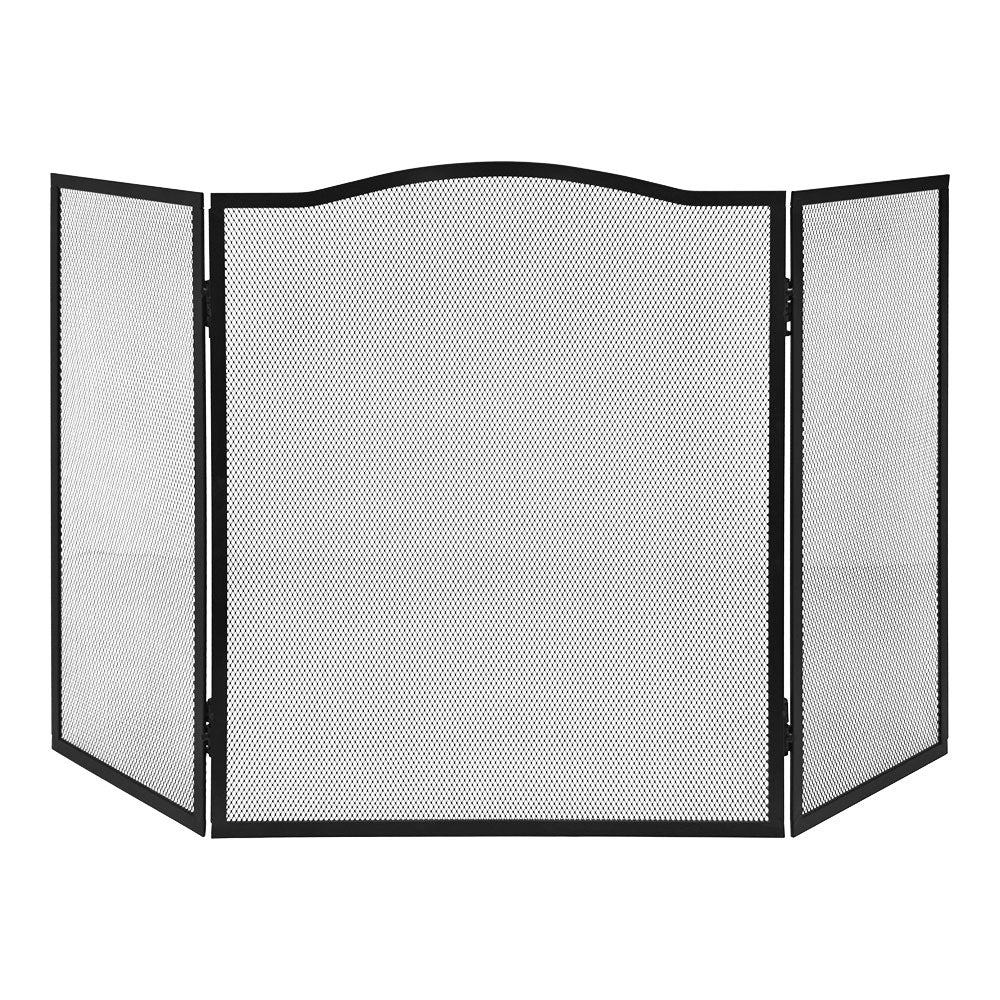 PANTALLA CHIMENEA PLEGABLE, COLOR NEGRO, 101 x 61 cm