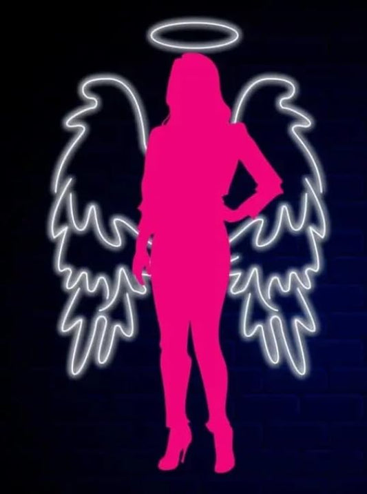 Luz LED Decorativa de Pared en Forma de Alas de Ángel, Neón Blanco, Iluminación Ambiental