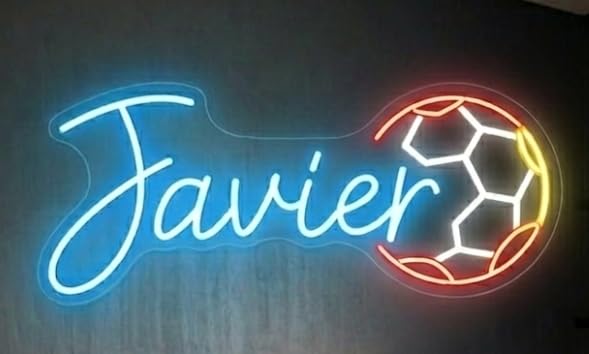 Neón LED GOL Letrero Luminoso de Fútbol Decoración de Pared para Habitación Infantil, Zona Gamer o Bar,Artesanal Hecho en España (cadena,cable de 1.5 m y alimentación 12 v medidas 40x,30cm