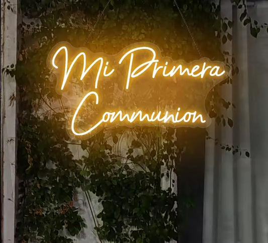 Letrero de neón Led personalizado, señal de mi primera comunión, señal de luz española, decoración de fiesta de boda, habitación