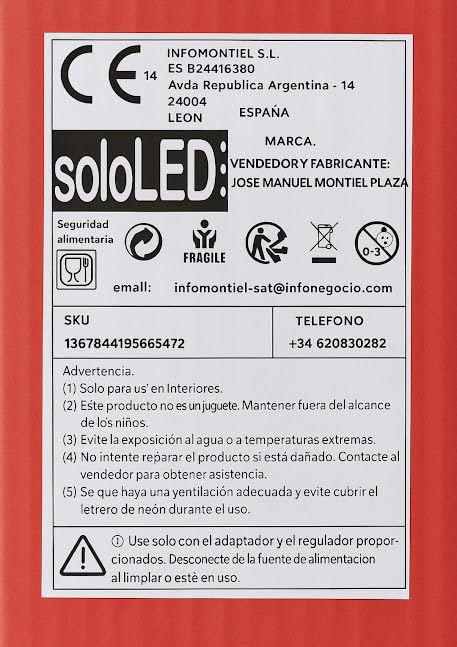 soloLED Letrero CARTEL HOY TOCA JALEO LED NEON Escaparate, Decoración de Pared en Metacrilato, Luz Brillante, aproximadamente 90 cm x 30 cmalimentación 12v