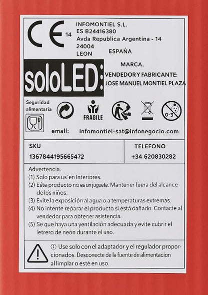 soloLED Letrero CARTEL HOY TOCA JALEO LED NEON Escaparate, Decoración de Pared en Metacrilato, Luz Brillante, aproximadamente 90 cm x 30 cmalimentación 12v