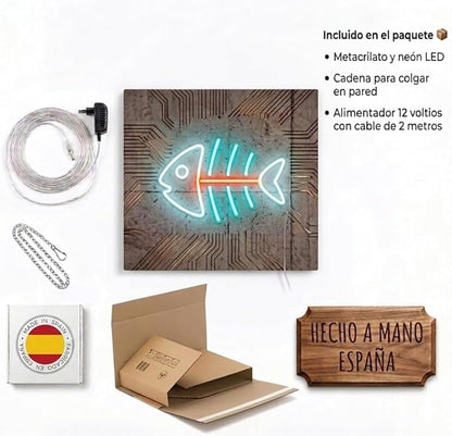 Letrero Neón de Texto con bomba y "BOOM", Luz neón LED, Multicolor, Decoración de Pared con base metacrilato transparente,cadena,cable de 1.5 m y alimentación 12 v medidas 50x55 cm