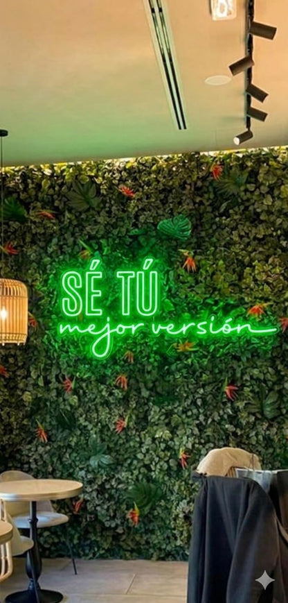 Letrero SE TU MEJOR VERSION Cartel Luminoso LED, Metacrilato, 95X45cm