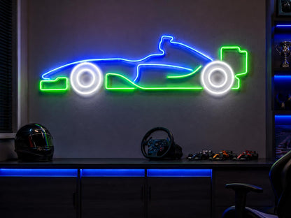 soloLED Letrero Coche deportivo carrera Cartel Luminoso LED Escaparate, Decoración de Pared en Metacrilato, Luz Brillante, aproximadamente 51x21cm alimentación 12v