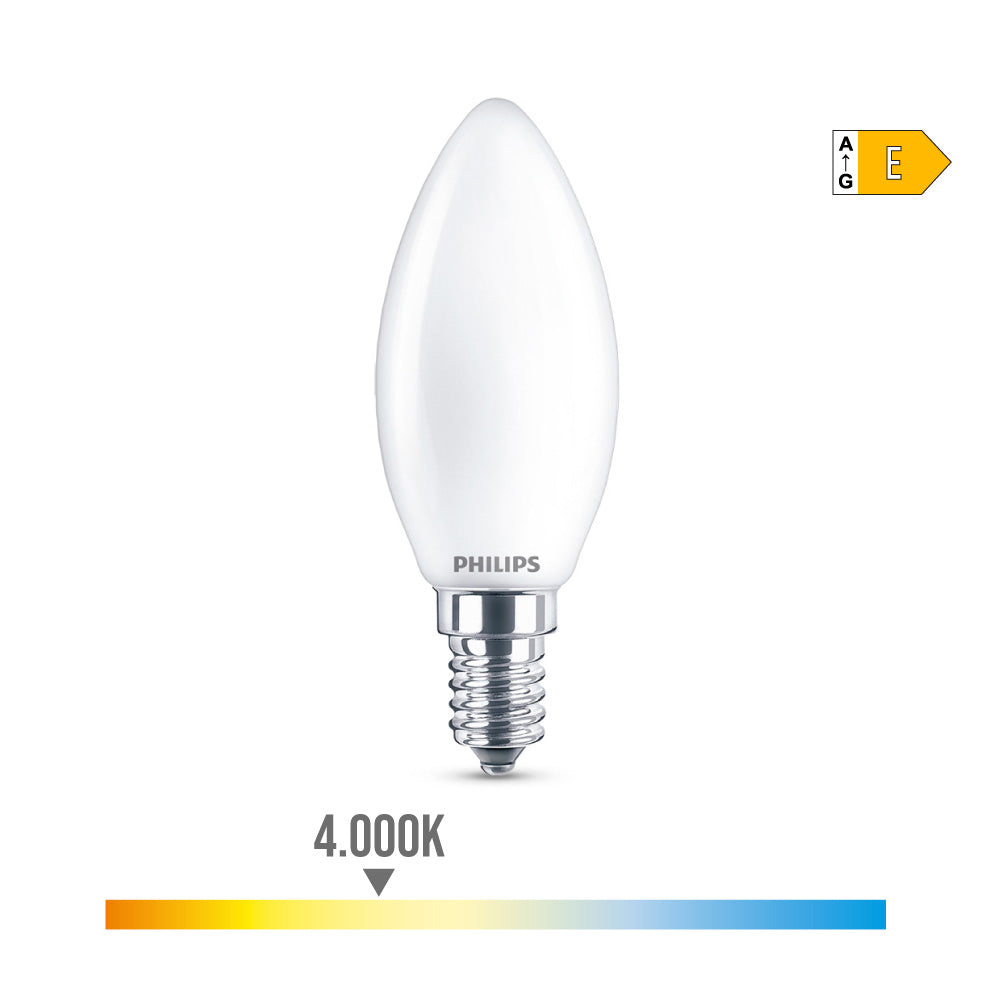 BOMBILLA VELA LED E14 6,5 W 806 lm 4000 K LUZ DIA Ø3,5 x 9,7 cm