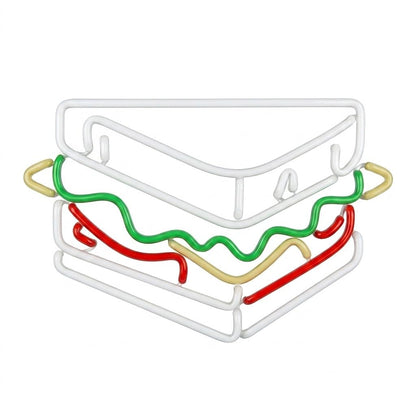 Lámpara de Neón LED Decorativa, Diseño de Sándwich, Luz Multicolor, Montaje en Pared, Material Acrílico medidas 40x25 cm alimentacion 12v