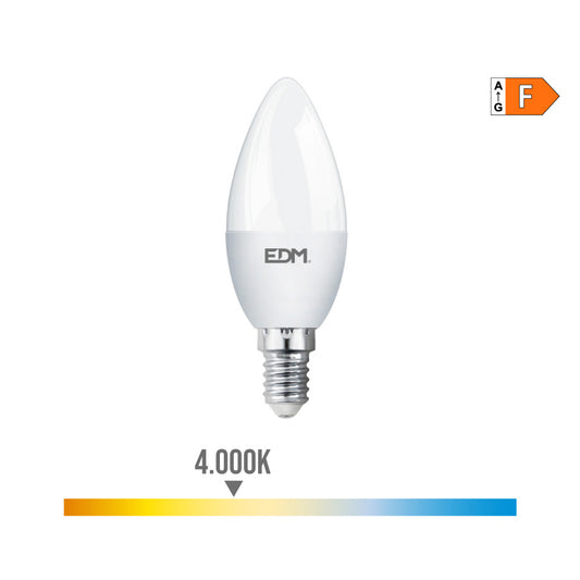 BOMBILLA VELA LED E14 7 W 600 lm 4000 K LUZ DIA Ø3,5 x 10,7 cm