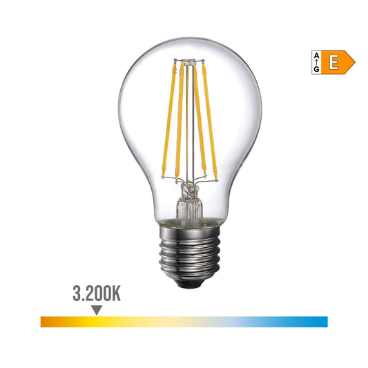 BOMBILLA STANDARD CON FILAMENTO DE LED E27 6 W 800 lm 3200 K LUZ CALIDA Ø6 x 10,6 cm