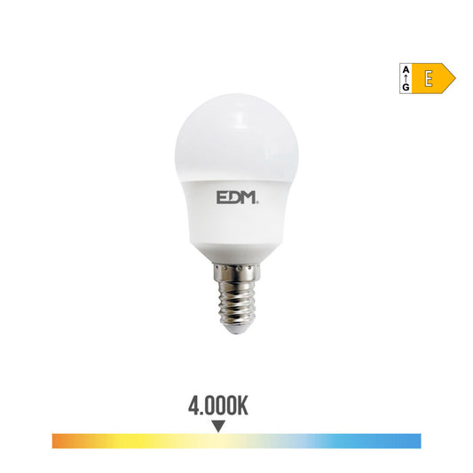 BOMBILLA ESFERICA LED E14 8,5 w 950 lm 4000 k LUZ DIA Ø4,5 x 8,8 cm