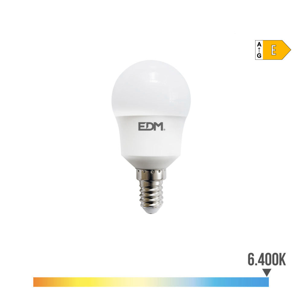 BOMBILLA ESFERICA LED E14 8,5 w 1000 lm 6400 k LUZ FRIA Ø4,5 x 8,8 cm