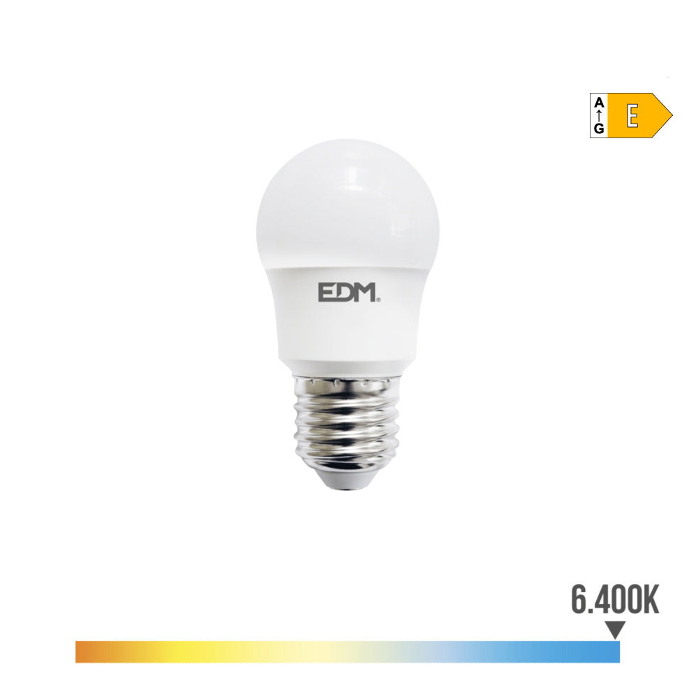 BOMBILLA ESFERICA LED E27 8,5 w 1000 lm 6400 k LUZ FRIA Ø4,5 x 8,6 cm