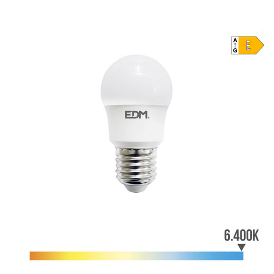 BOMBILLA ESFERICA LED E27 8,5 w 1000 lm 6400 k LUZ FRIA Ø4,5 x 8,6 cm