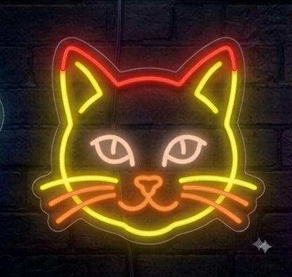 SOLOLED letrero Neon led iluminado gato Personalizado cerdo Medida aproximadamente 40 cm cartel luminoso decoracion pared habitacion Fiestas,Escaparate negocio bar base metacrilato transparente