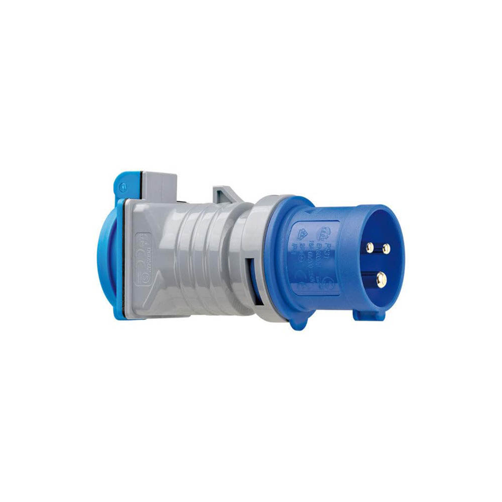 CLAVIJA ADAPTADOR CETAC A BASE TIPO SCHUKO 2P+T CON TAPA 16A 230V~ IP44 BRENNENSTUHL