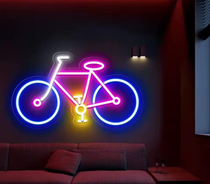 Lámpara de Pared con Diseño de Bicicleta, Luz de Neón, Decoración para el Hogar medidas 40x30cm alimentacion 12 v