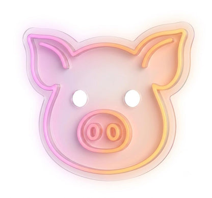 SOLOLED letrero Neon led iluminado cerdo Personalizado cerdo Medida aproximadamente 40 cm cartel luminoso decoracion pared habitacion Fiestas,Escaparate negocio bar base metacrilato transparente
