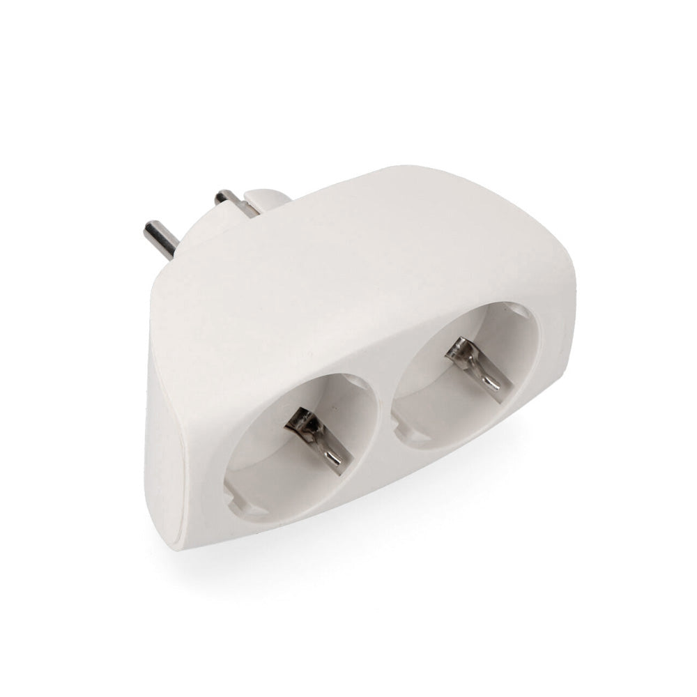MULTICONECTOR T/TL DOBLE SALIDA TIPO F 4,8mm ECONÓMICO MÁX 3680W BLANCO (ENVASADO)