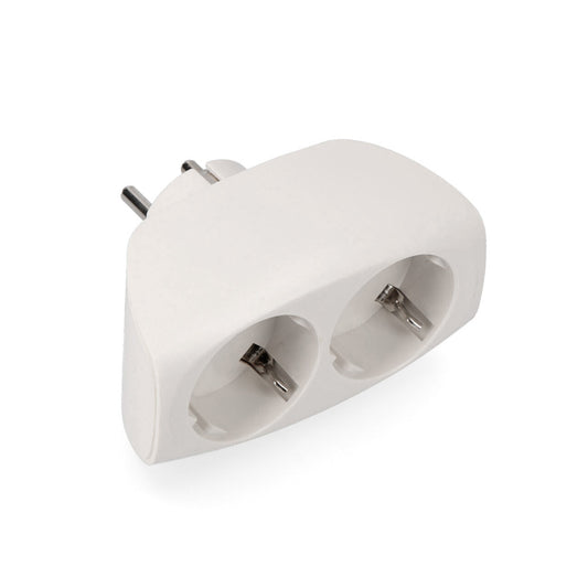 MULTICONECTOR T/TL DOBLE SALIDA TIPO F 4,8mm ECONÓMICO MÁX 3680W BLANCO (ENVASADO)