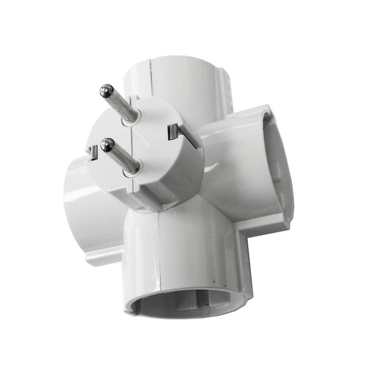 CLAVIJA 4 TOMAS T/TL SALIDAS LATERALES 4,8mm 16A 250V BLANCA (ENVASADA)