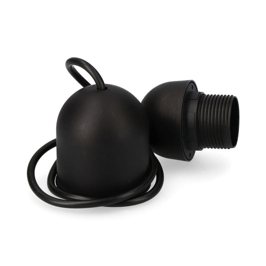 CONJUNTO COLGANTE NEGRO E27 LONGITUD 80cm (ENVASADO)