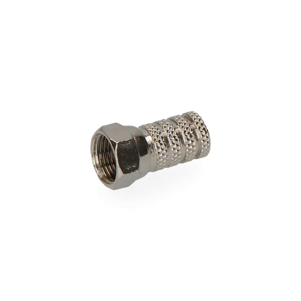 CONECTOR "F" MACHO PARABOLICA METALICO. CALIDAD SUPRA ENVASADO
