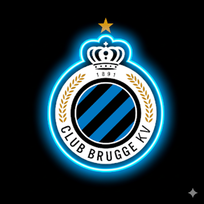 Letrero regalo escudo luminoso neón club Brujas decoración de pared fútbol, acrílico ,vinilo,neón para bar.Medidas 40x30cm aproximadamente