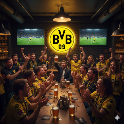 Letrero regalo escudo luminoso neón LED Borussia Dortmund decoración de pared fútbol, acrílico ,vinilo,neón para bar.Medidas 40x30cm aproximadamente
