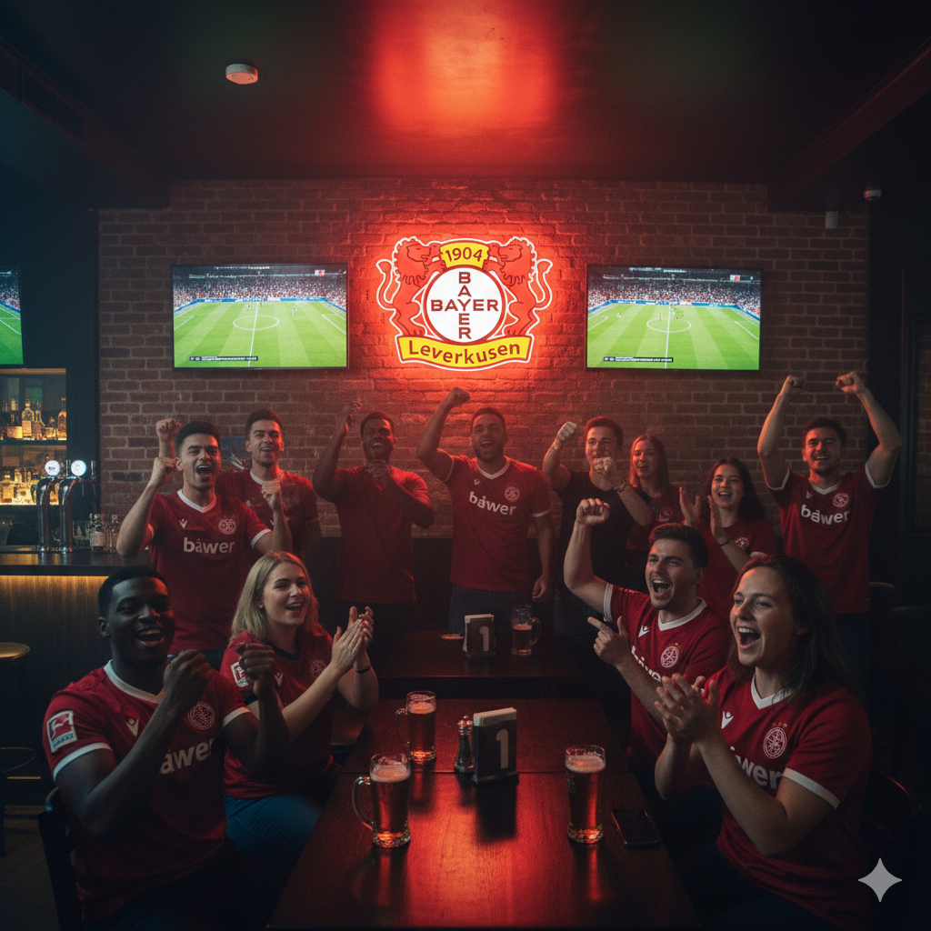 Escudo de futbol Club BAYER LEVERKUSEN, Diseño con medidas metacrilato 40x35cm aproximadamente dependiendo el diseño del escudo con neon led,metacrilato y vinilo color.Alimentacion 12v,cable 2m y cadena para colgar en pared incluido.