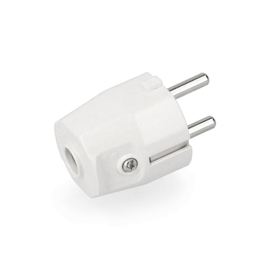 CLAVIJA TIPO F 10/16A T/TL 4,8mm (RETRACTILADA) BLANCA EDM
