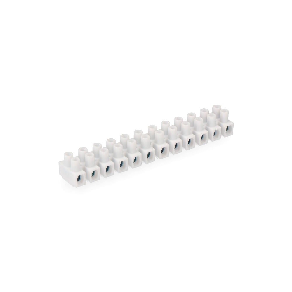 REGLETA DE CONEXION DE 4 mm A 6 mm , 12 CONECTORES, HOMOLOGADA, BLANCA (RETRACTILADA)