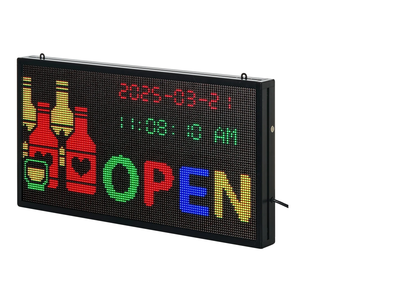 Letrero LED Programable 67 x 35 cm Panel Digital Flexible Desplazable a Todo Color Tablero de Visualización con Patrón de Texto Personalizado Control de Aplicación Bluetooth para Publicidad