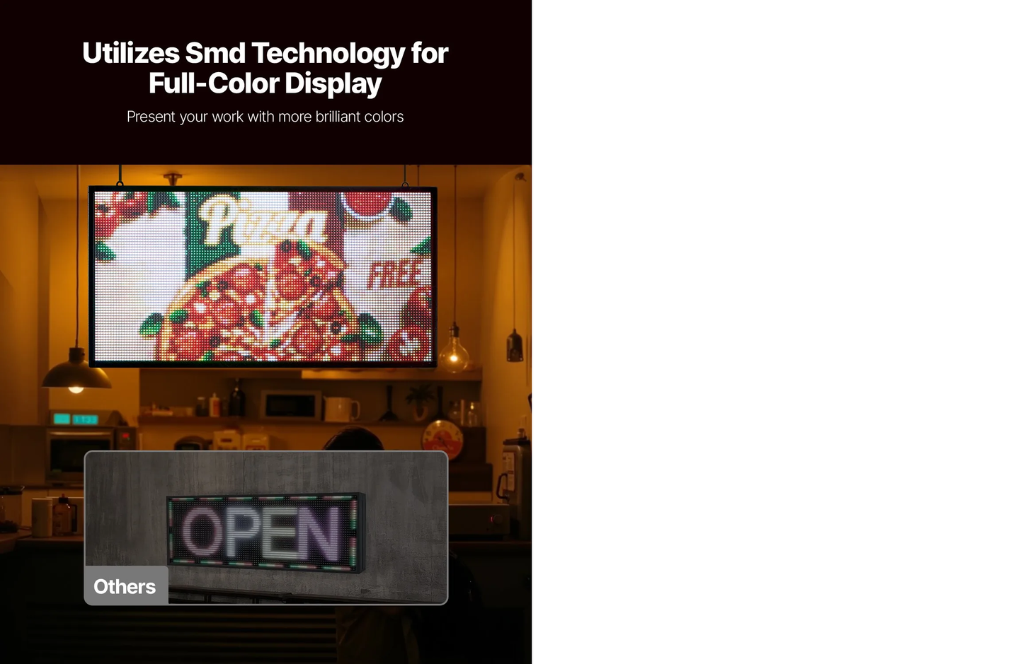 Letrero LED Programable 67 x 35 cm Panel Digital Flexible Desplazable a Todo Color Tablero de Visualización con Patrón de Texto Personalizado Control de Aplicación Bluetooth para Publicidad