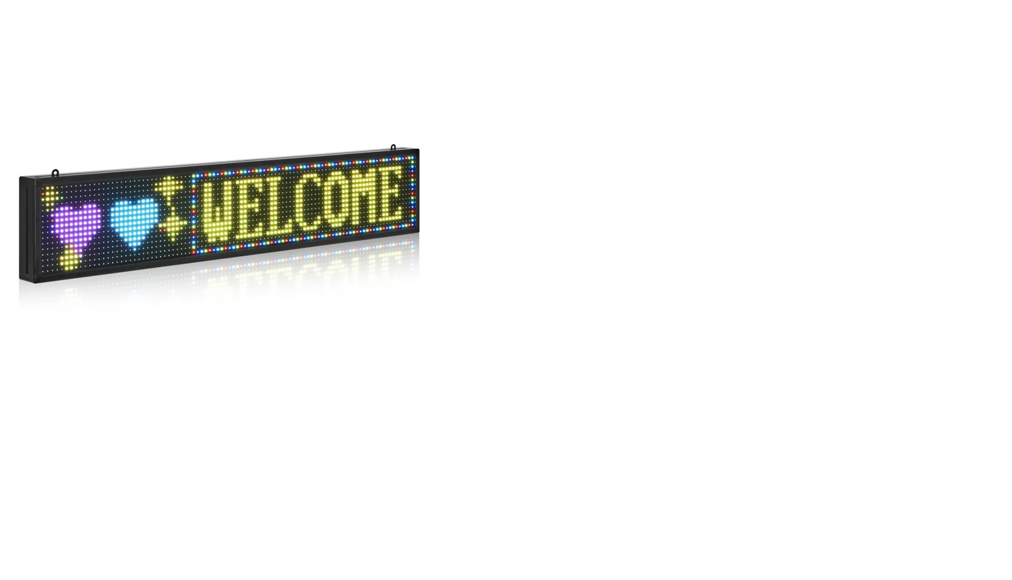 Letrero LED Programable 99 x 19 cm Panel Digital Flexible Desplazable a Todo Color Tablero de Visualización con Patrón de Texto Personalizado Control de Aplicación Bluetooth para Publicidad