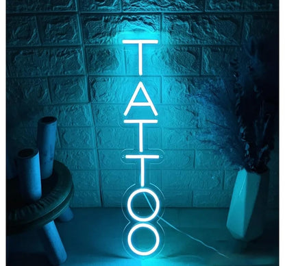 Tatuaje de neón, tatuaje Studio Neon schild para tienda de tatuajes, neón, decoración de pared, luz de neón, regulable, luz LED de salón de tatuajes, letrero de neón, 40 x 15cm, alimentador 12V