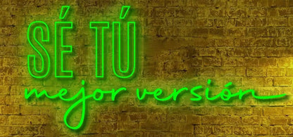 Letrero SE TU MEJOR VERSION Cartel Luminoso LED, Metacrilato, 95X45cm