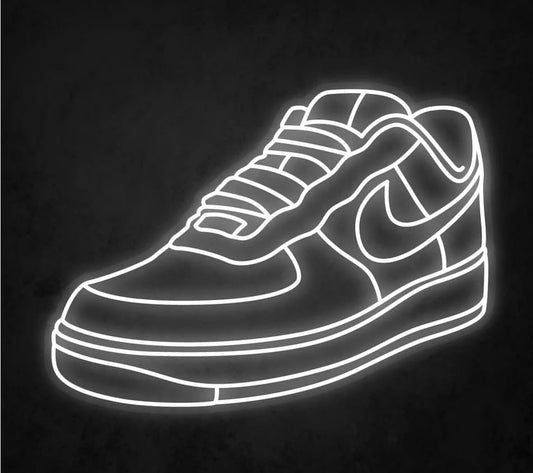 Lámpara LED Decorativa de Pared en Forma de Zapatilla Deportiva, Luz Neón Blanca, Diseño Moderno