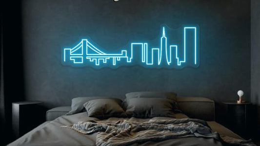 Letrero de Neón LED Personalizado de San Francisco, Decoración de Pared, Iluminación para Dormitorio, Oficina y Sala