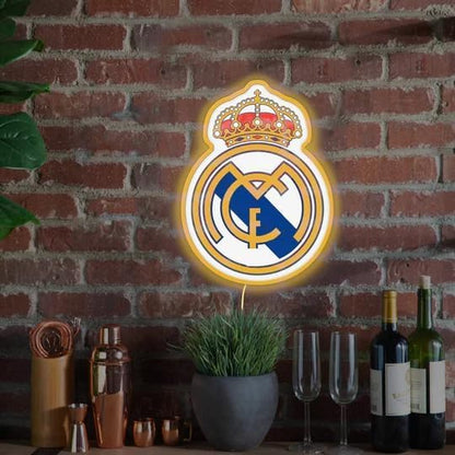 SOLOLED Escudos de Fútbol en Neón, FC Barcelona, Real Madrid, Cultural Leonesa, Atlético Madrid, Decoración Deportiva