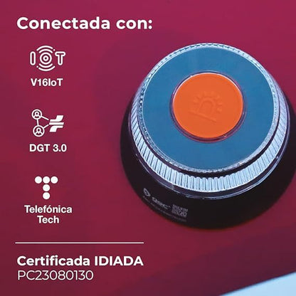 Genérico gsc Evolution - Luz de Emergencia V16 con Geolocalización – Baliza Homologada DGT 3.0, Obligatoria en 2026 | Señal V-16 para Coche con Aviso de Ubicación y Plan de Datos Incluido