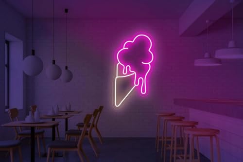 Letrero de neón de helado