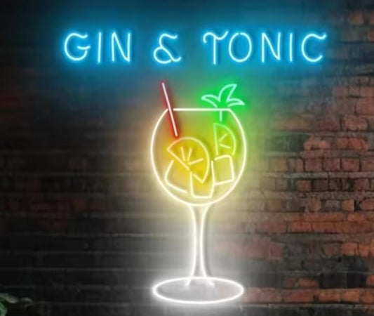 Cartel de Neón 'Gin & Tonic', Decoración de Pared LED
