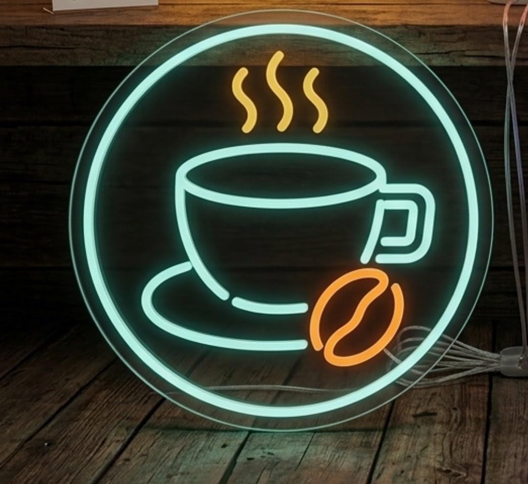 SoloLED Letrero Neón LED Taza de Café Cafetería 40 cm aproximadamente y alimentación 12V