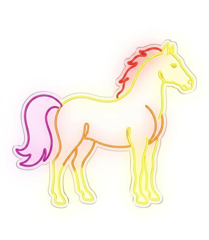 SOLOLED letrero Neon led iluminado caballo 2 Personalizado Medida aproximadamente 60 cm cartel luminoso decoracion pared habitacion Fiestas,Escaparate negocio bar base metacrilato transparente